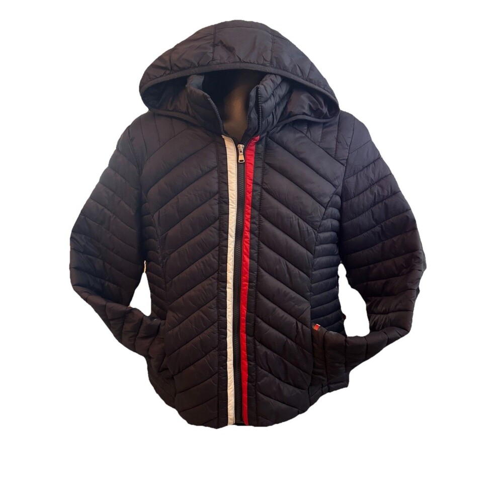 Tommy Hilfiger Lightweight Puffer Jacket Navy Blue Hooded  SZ LG